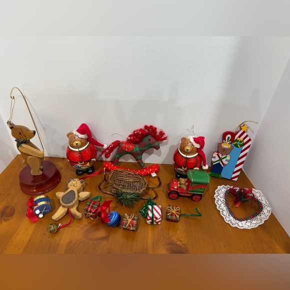 Other - Vintage 80s bear Christmas ornaments lot